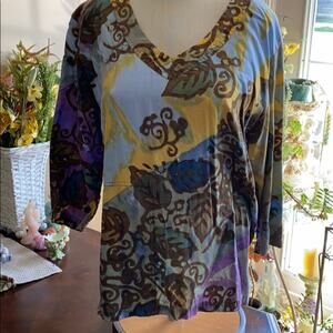 Winter Sun S floral print top